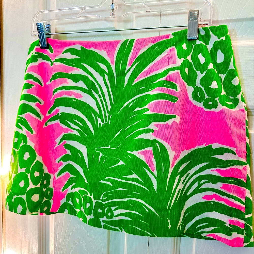 Lilly Pulitzer Pink/Green (Pink Pout) Flamenco Pineapple Print Tate Mini Skirt🍍